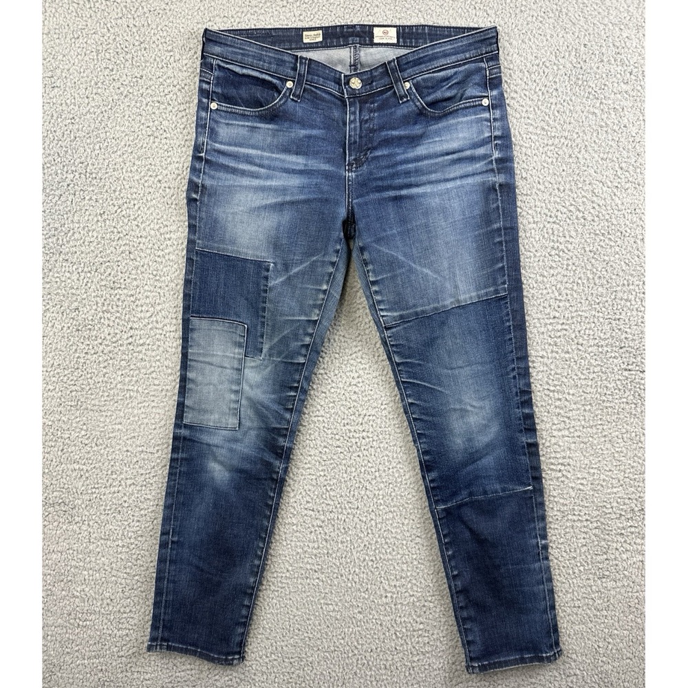 Adriano Goldschmied Jeans Women 28R Straight Slim Stevie Ankle Patchwork 30x27